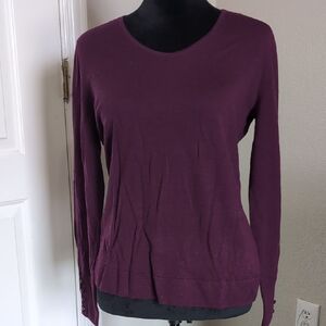 Talbots Plum Long Sleeve Crewneck Top